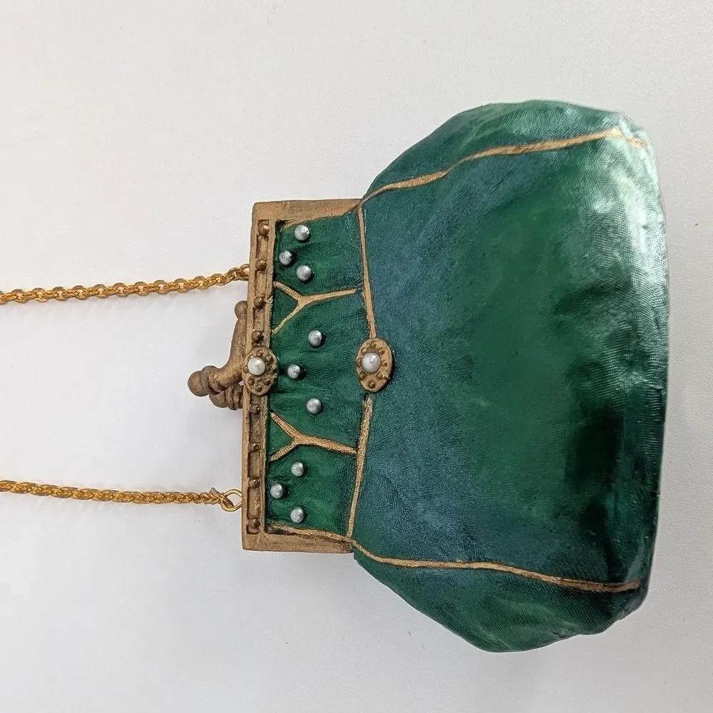 Ultra Rare Vintage Ceramic Handbag Statement Piece W/ Chain Strap - Fashion Show